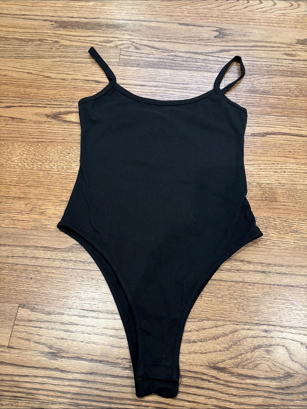 Black One-Piece Thong Bodysuit